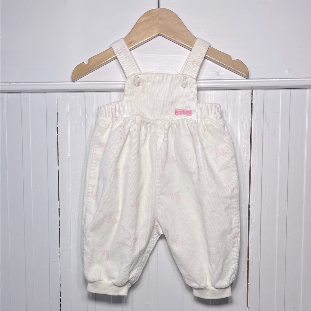 ABSORBA EUC Girls 100% Cotton Giraffe Corduroy Overalls